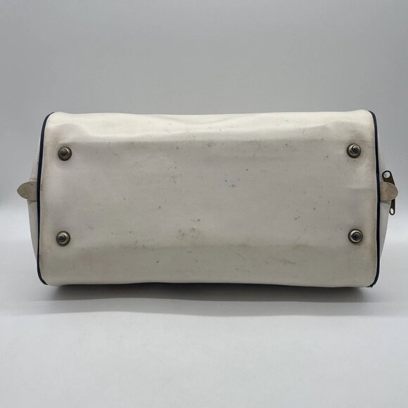 Vintage Molson Award White Leather Travel Duffel Bag - Canadian Made - Picture 6 of 14